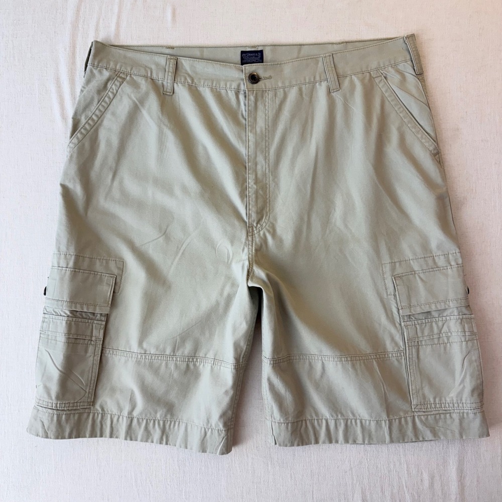 Levi's Khaki Cotton Twill Multi-Pocket Cargo Shorts Mens 44 Tan